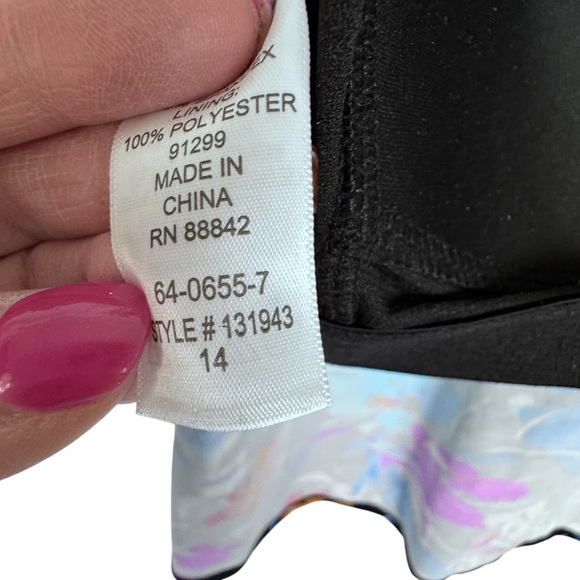 NWT Beach Belle Floral Print Tankini Top size 14 beachy cruise travel vaca - Picture 8 of 9